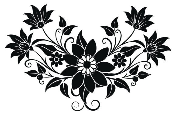 Download Silhouette Floral Design Elements Vector - Vector Collection