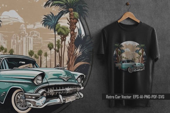 Download Retro Car Vector T Shirt - Vector Collection