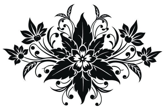Download Silhouette Floral Design Elements Vector - Vector Collection