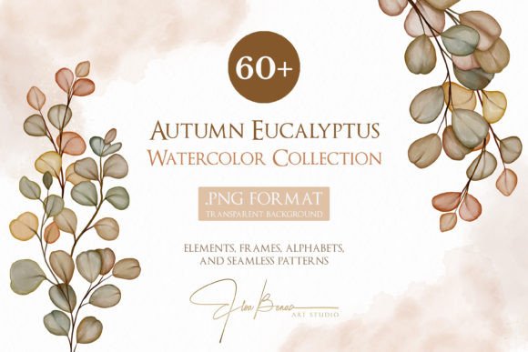 Download Autumn Eucalyptus Watercolor Collection - Eucalyptus watercolor Collection