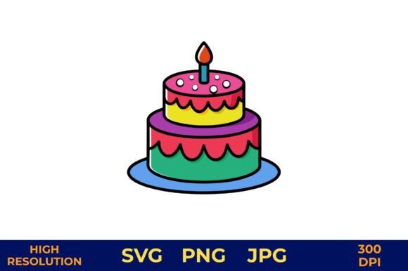 Download Birthday Cake with Candle Vector Art - Vector Collection