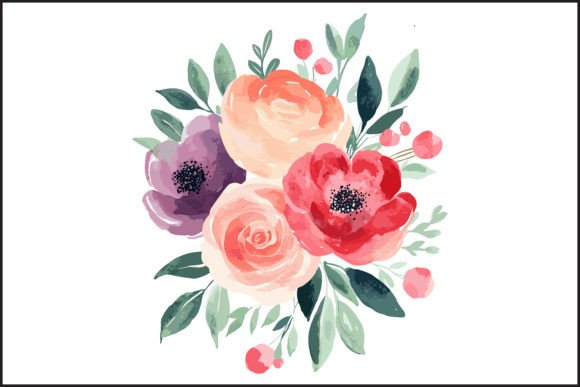 Download Vibrant Watercolor Rose Bouquet Vector - Vector Collection