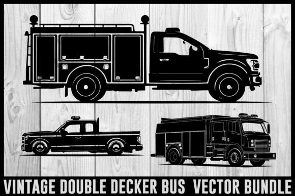 Download Vintage Bus &amp; Fire Truck Vector Bundle | - Vector Collection