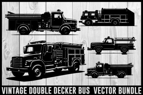 Download Vintage Bus &amp; Fire Truck Vector Bundle | - Vector Collection