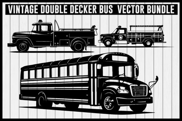 Download Vintage Bus &amp; Fire Truck Vector Bundle - Vector Collection