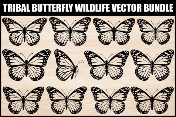 Download Tribal Butterfly Wildlife Vector Set - Vector Collection