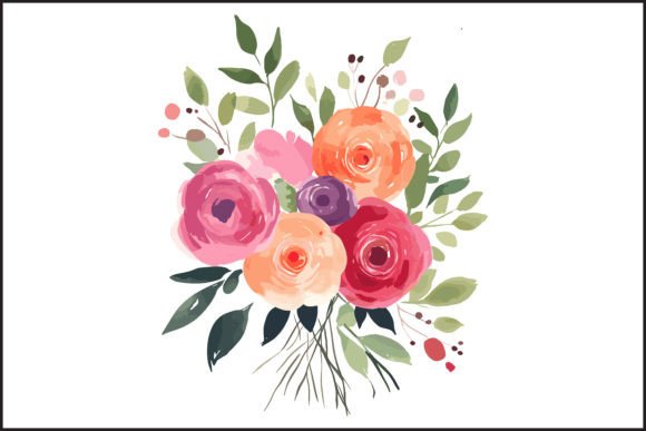 Download Vibrant Watercolor Rose Bouquet Vector - Vector Collection