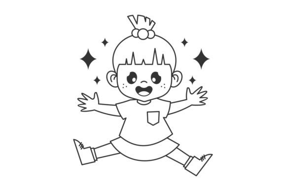 Download Vector Illustration of Cartoon Kids Jump - Vector Collection