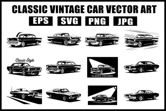 Download Retro Classic Car Vector Bundle - Vector Collection