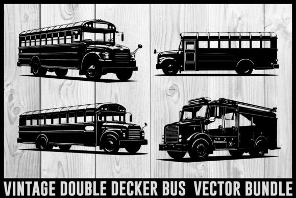 Download Vintage Bus &amp; Fire Truck Vector Bundle | - Vector Collection