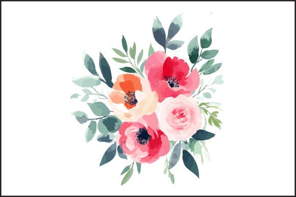Download Vibrant Watercolor Rose Bouquet Vector - Vector Collection