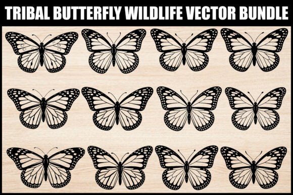 Download Tribal Butterfly Wildlife Vector Set - Vector Collection