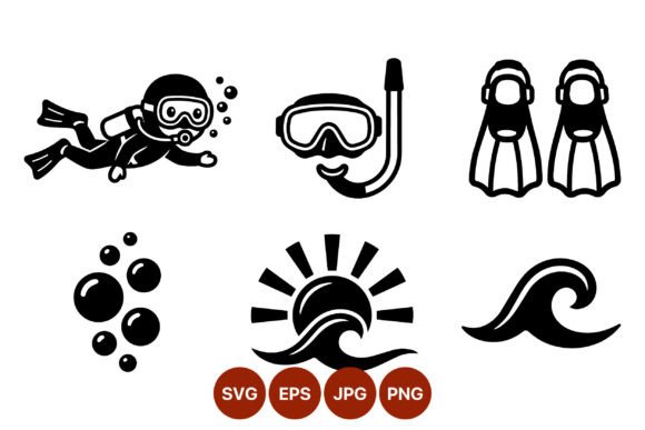 Download Diver Snorkel Mask Fins Vector - Vector Collection