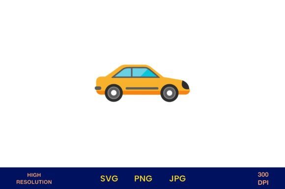 Download Yellow Retro Car Vector Design on White - Vector Collection