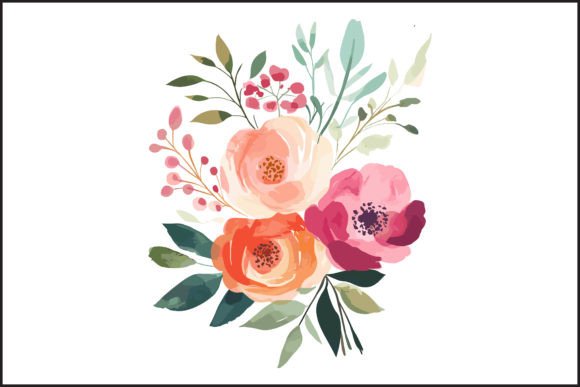 Download Vibrant Watercolor Rose Bouquet Vector - Vector Collection
