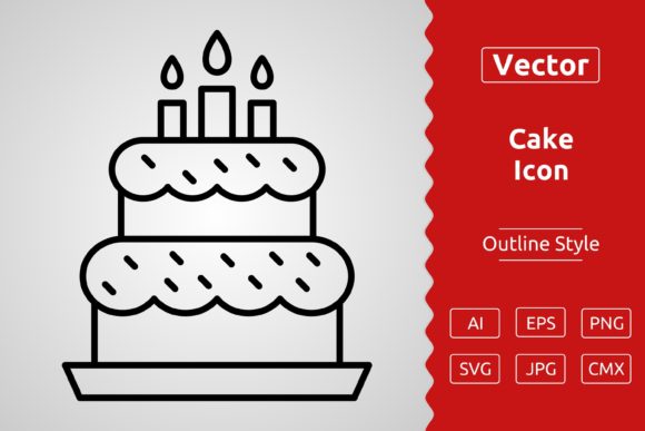 Download Vector Cake Outline Icon Design - Vector Collection