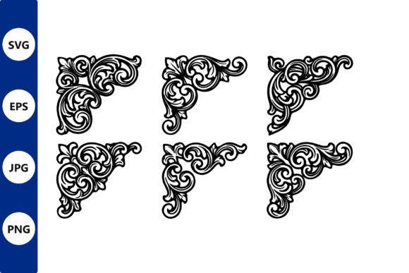 Download Ornate Corner Flourish Vector Set - Vector Collection