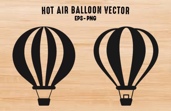 Download Hot Air Balloon Vector Black Silhouettes - Vector Collection