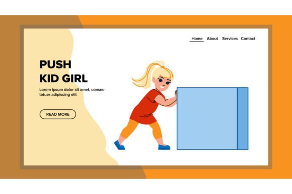 Download Push Kid Girl Vector - Vector Collection
