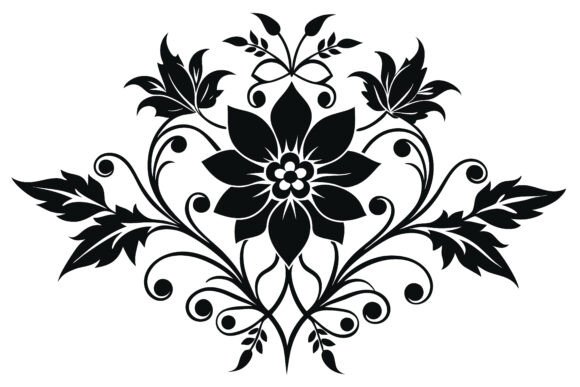 Download Silhouette Floral Design Elements Vector - Vector Collection