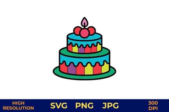 Download Birthday Cake with Candle Vector Art - Vector Collection