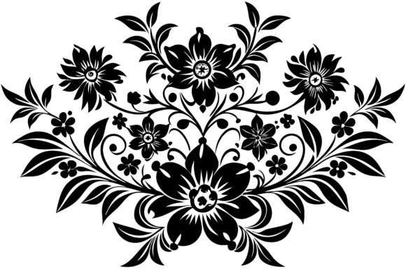 Download Silhouette Floral Design Elements Vector - Vector Collection